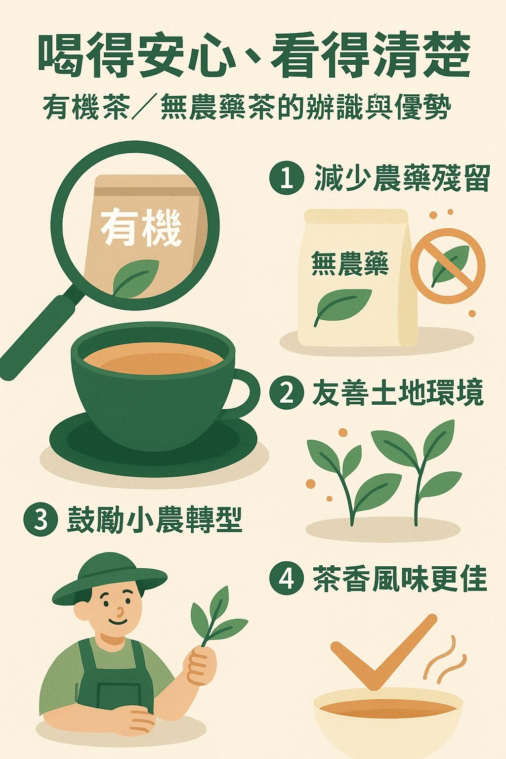 喝得安心，看得清楚：有機茶／無農藥茶的辨識與優勢